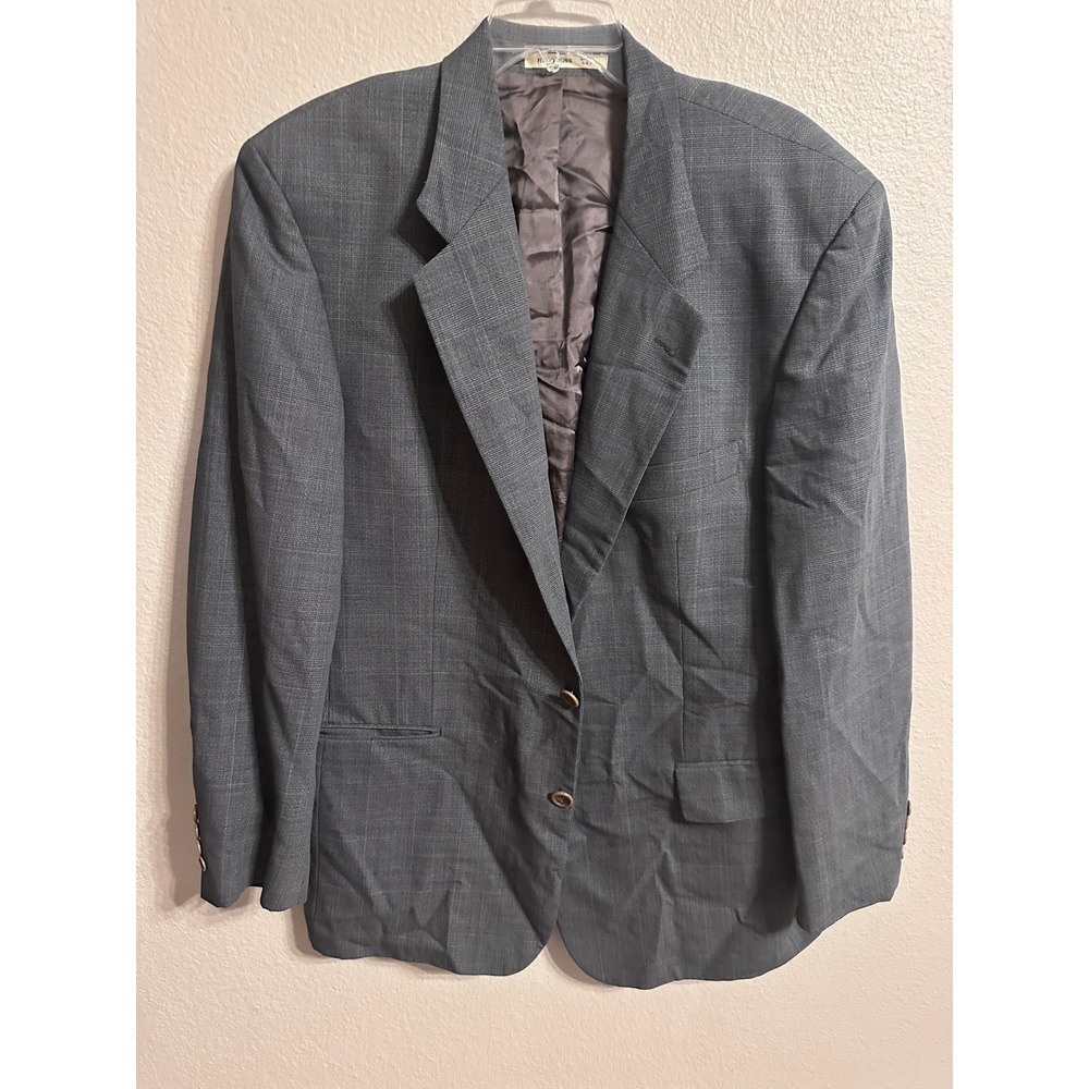 Hugo Boss Forleone Catania Gray Plaid Wool Blend Blazer Size 42R